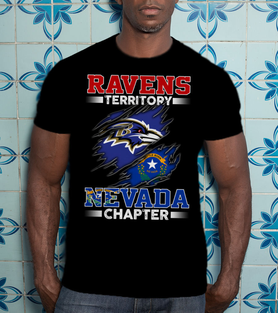 Ravens Territory Nevada Chapter Battle Born Flag T-Shirt