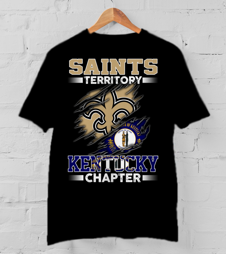 Saints Territory Kentucky Chapter Fleur-De-Lis State Flag T-Shirt