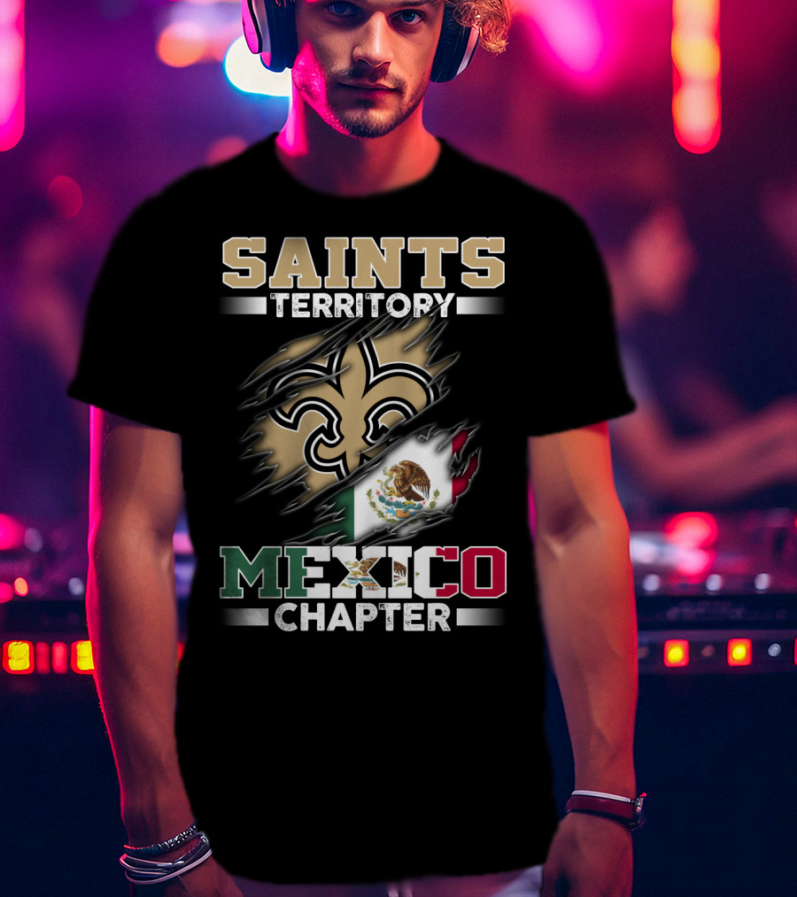 Saints Territory Mexico Chapter National Football Logo Flag T-Shirt