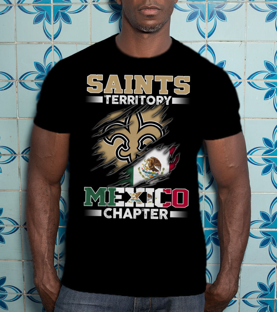 Saints Territory Mexico Chapter National Football Logo Flag T-Shirt