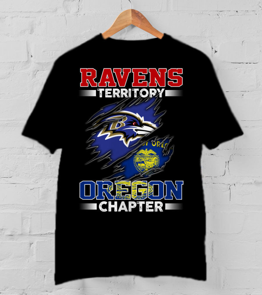 Ravens Territory Oregon Chapter Baltimore Ravens Oregon State Seal T-Shirt