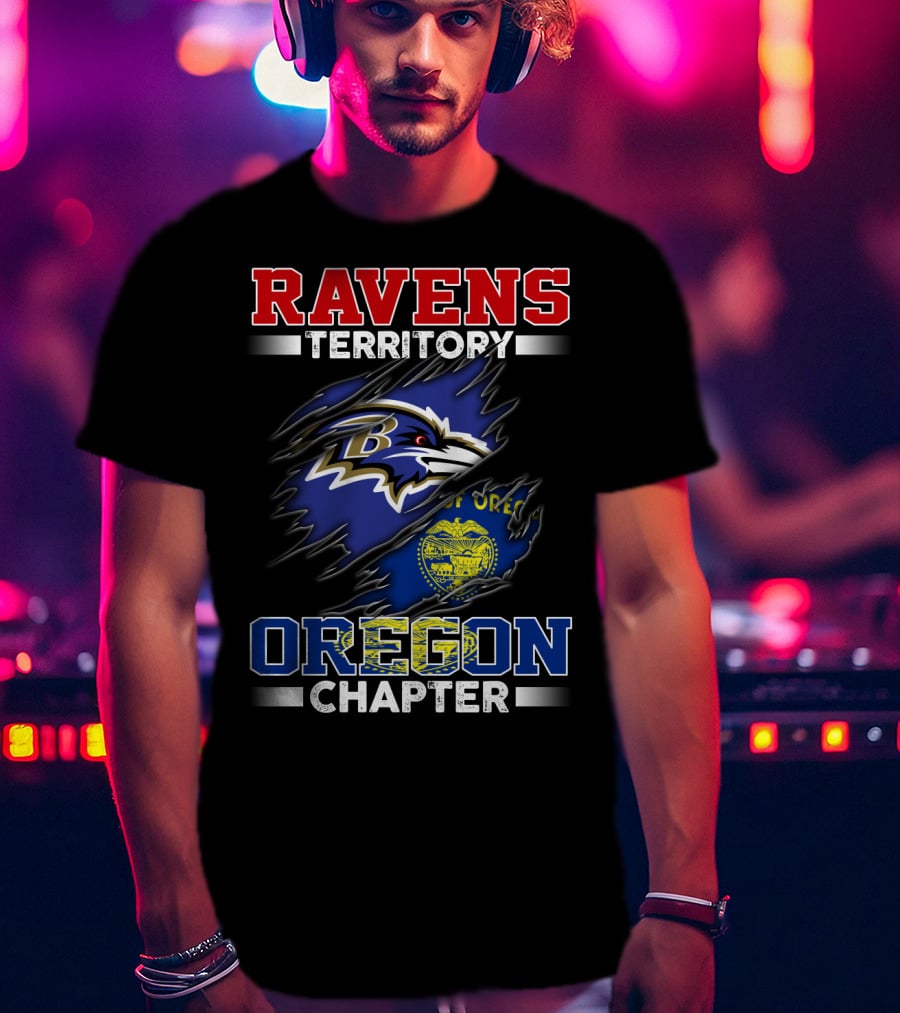 Ravens Territory Oregon Chapter Baltimore Ravens Oregon State Seal T-Shirt