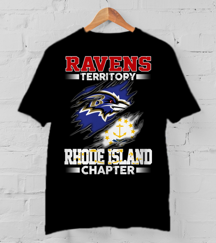 Ravens Territory Bold Logo Rhode Island Chapter Sports Fandom T-Shirt