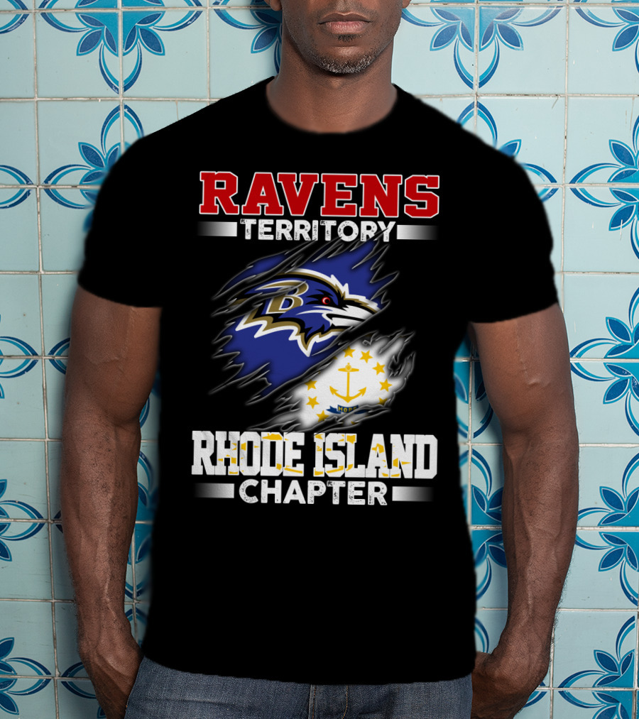 Ravens Territory Bold Logo Rhode Island Chapter Sports Fandom T-Shirt