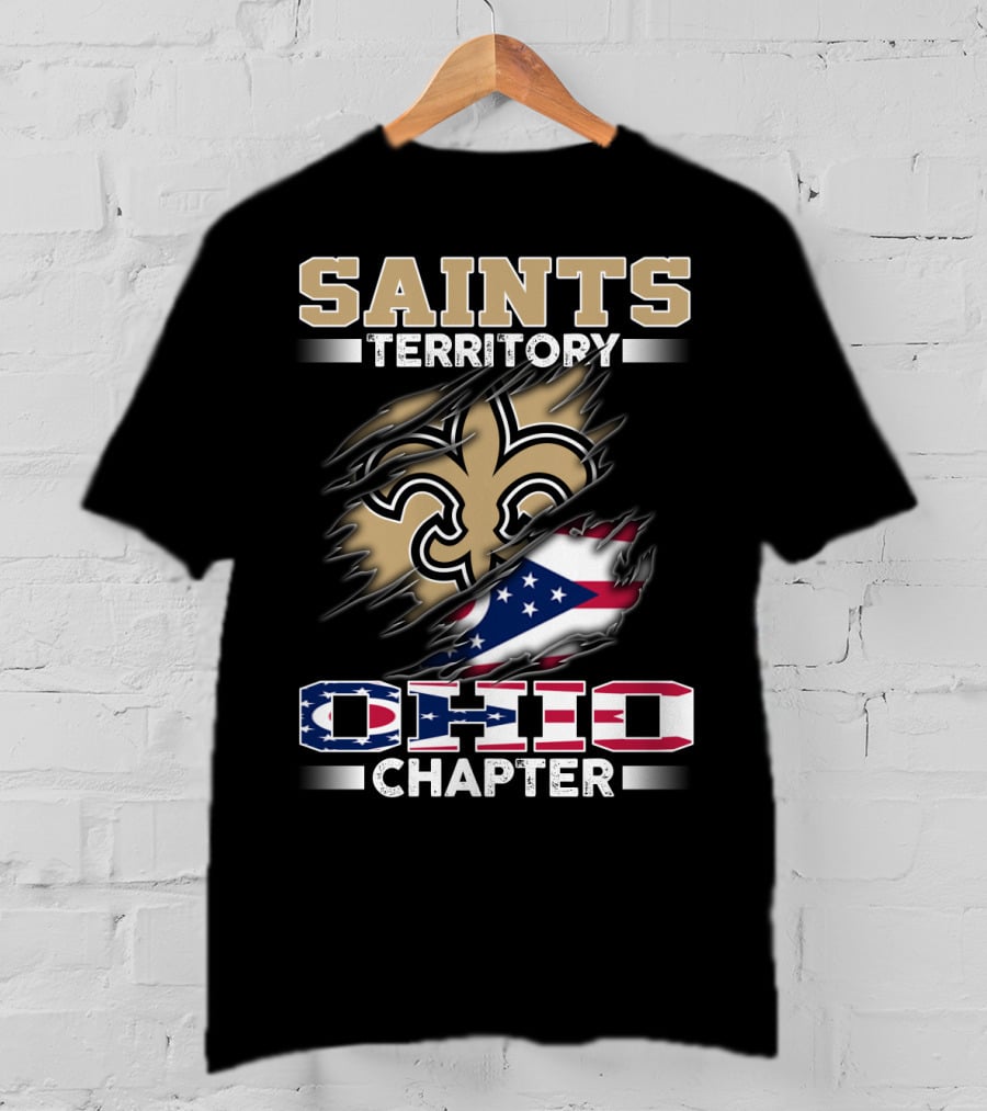 Saints Territory Ohio Chapter With Flag Icons T-Shirt