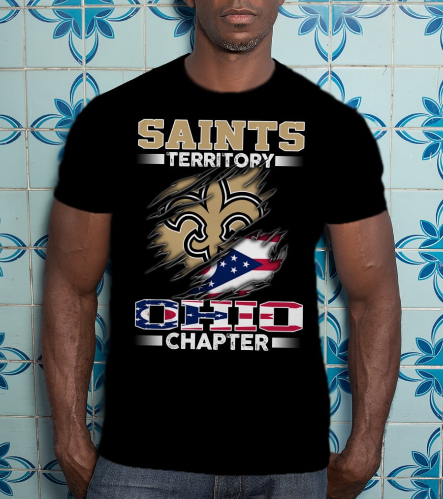 Saints Territory Ohio Chapter With Flag Icons T-Shirt