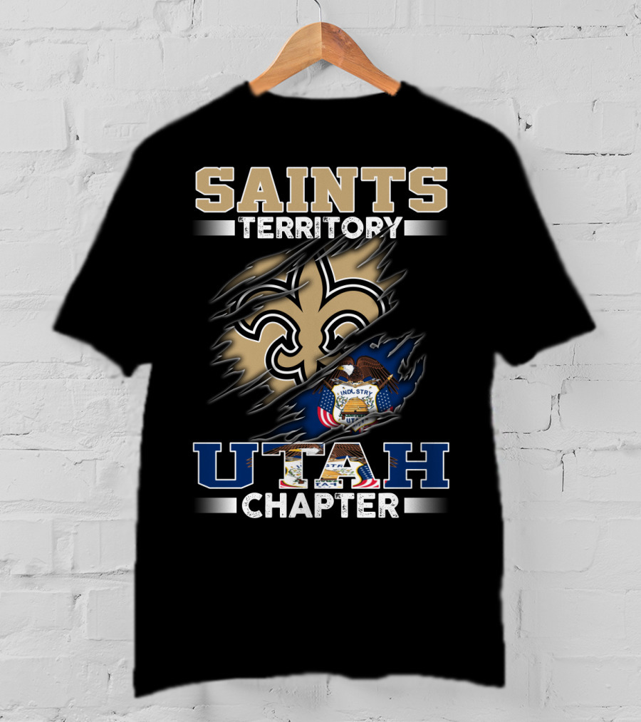 Saints Territory Utah Chapter Fleur-De-Lis State Seal And Eagle T-Shirt