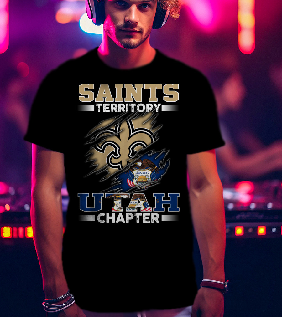 Saints Territory Utah Chapter Fleur-De-Lis State Seal And Eagle T-Shirt