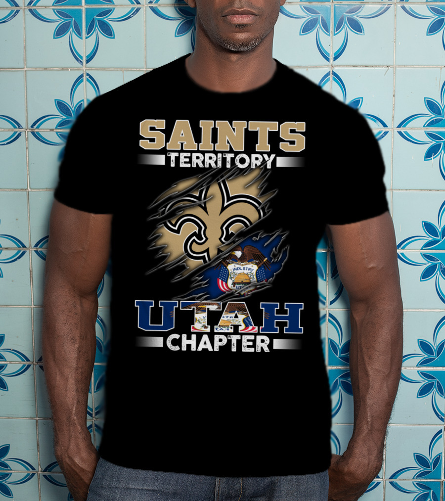 Saints Territory Utah Chapter Fleur-De-Lis State Seal And Eagle T-Shirt