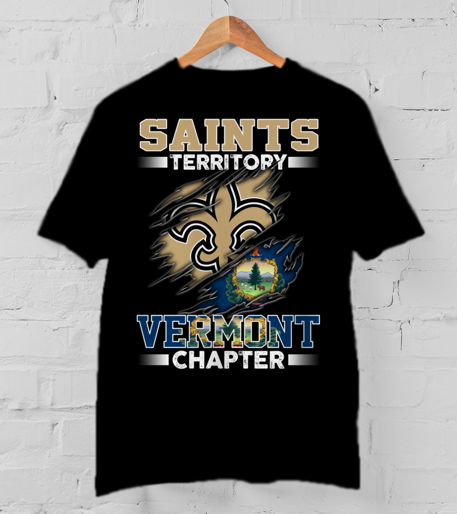 Saints Territory Fleur-De-Lis Vermont Chapter State Seal T-Shirt