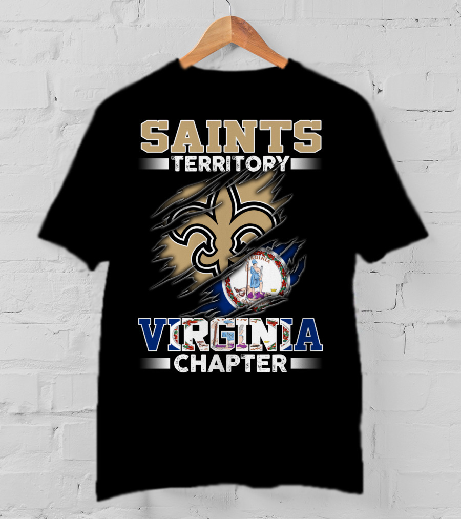 Saints Territory Virginia Chapter Fleur-De-Lis With State Seal T-Shirt