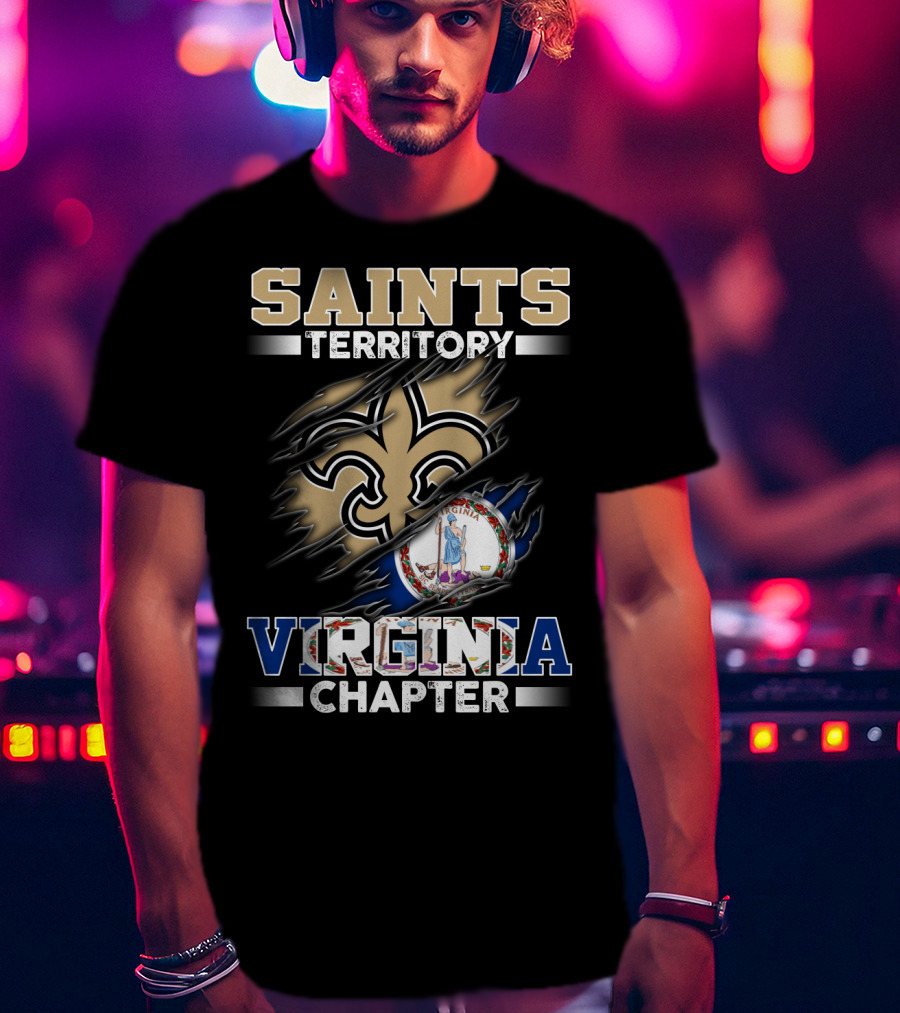 Saints Territory Virginia Chapter Fleur-De-Lis With State Seal T-Shirt