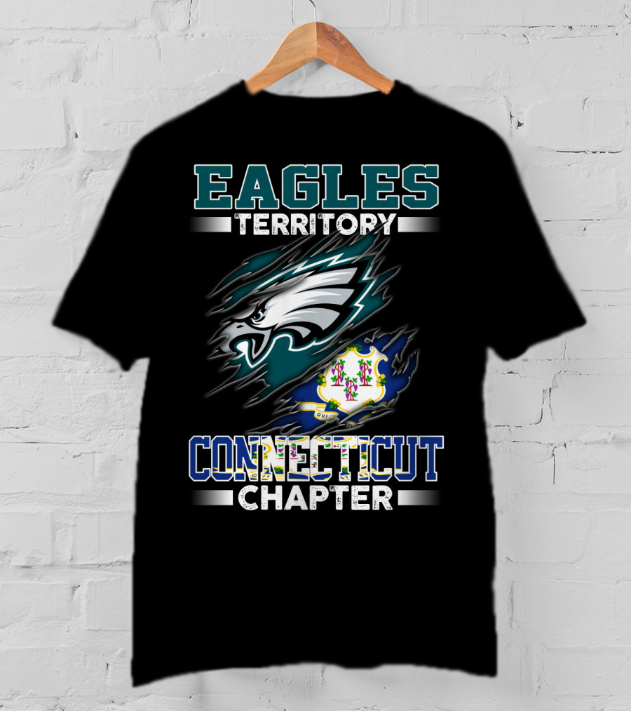 Eagles Territory Connecticut Chapter Logo And State Flag T-Shirt