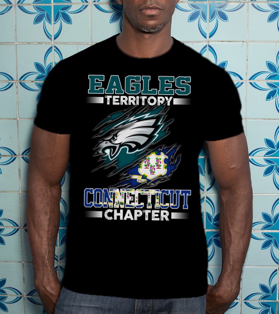 Eagles Territory Connecticut Chapter Logo And State Flag T-Shirt