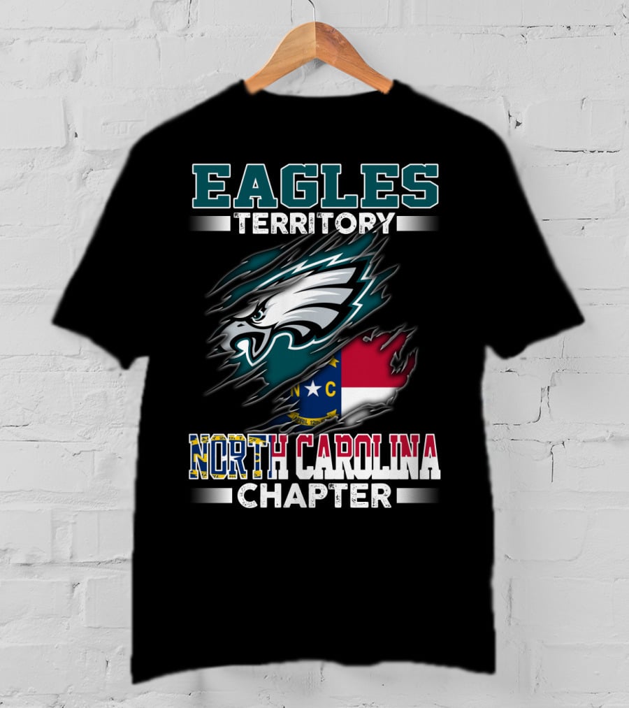 Eagles Territory North Carolina Chapter Logo Featuring State Flag And Team T-Shirt