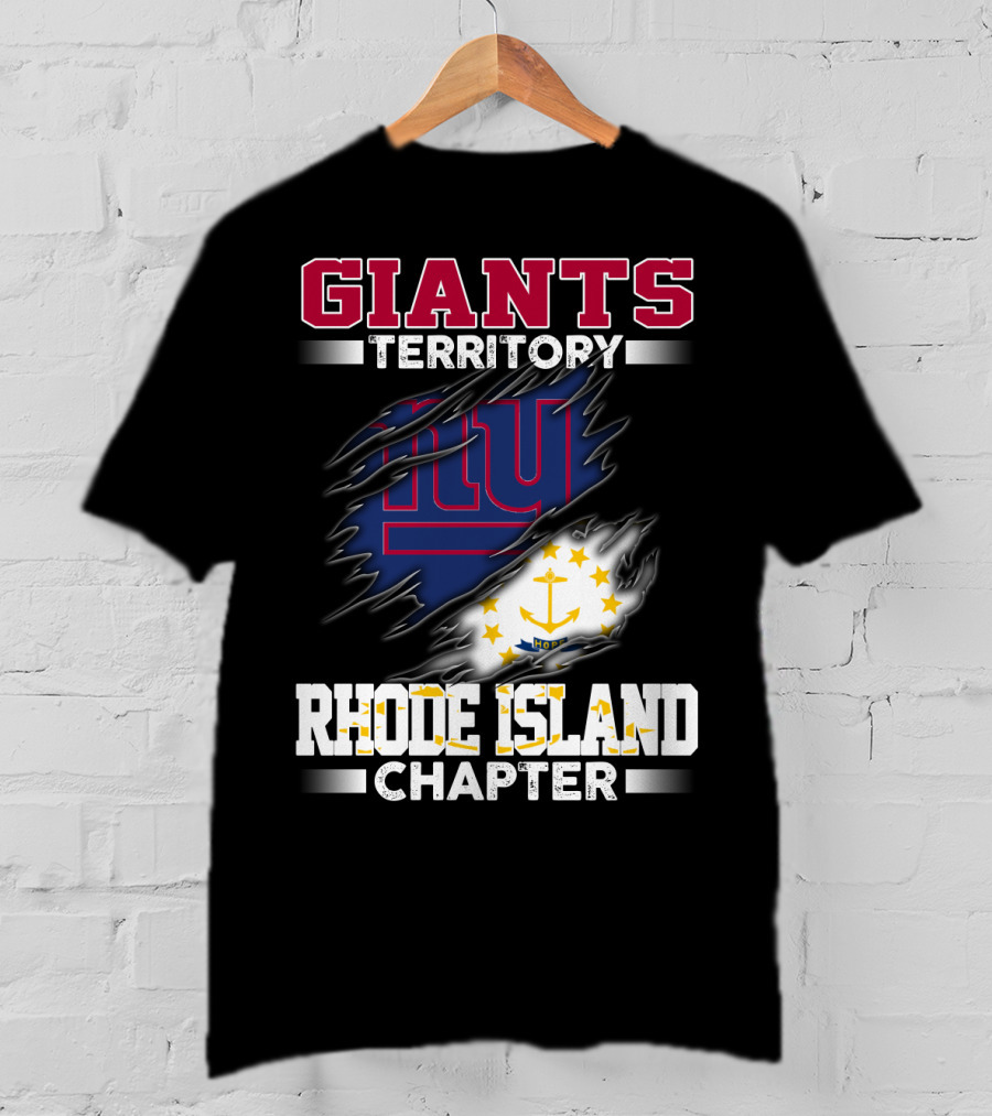 GIANTS Territory Rhode Island Chapter NY Blue Rip Flag T-Shirt