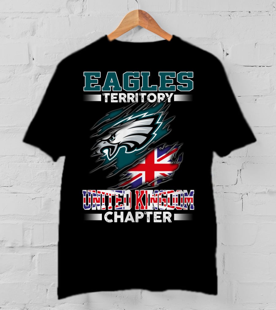 Eagles Territory United Kingdom Chapter With Flag And Eagle T-Shirt