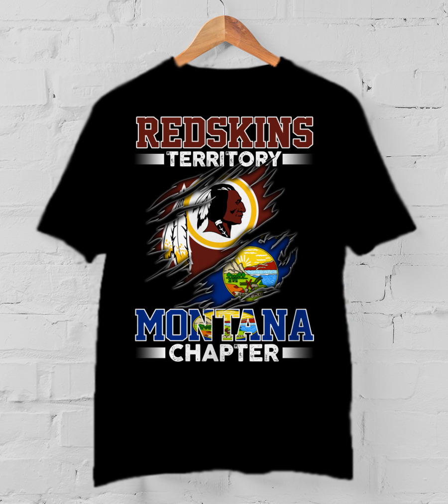 Montana Redskins Territory Chapter Logo And Emblem Rip T-Shirt