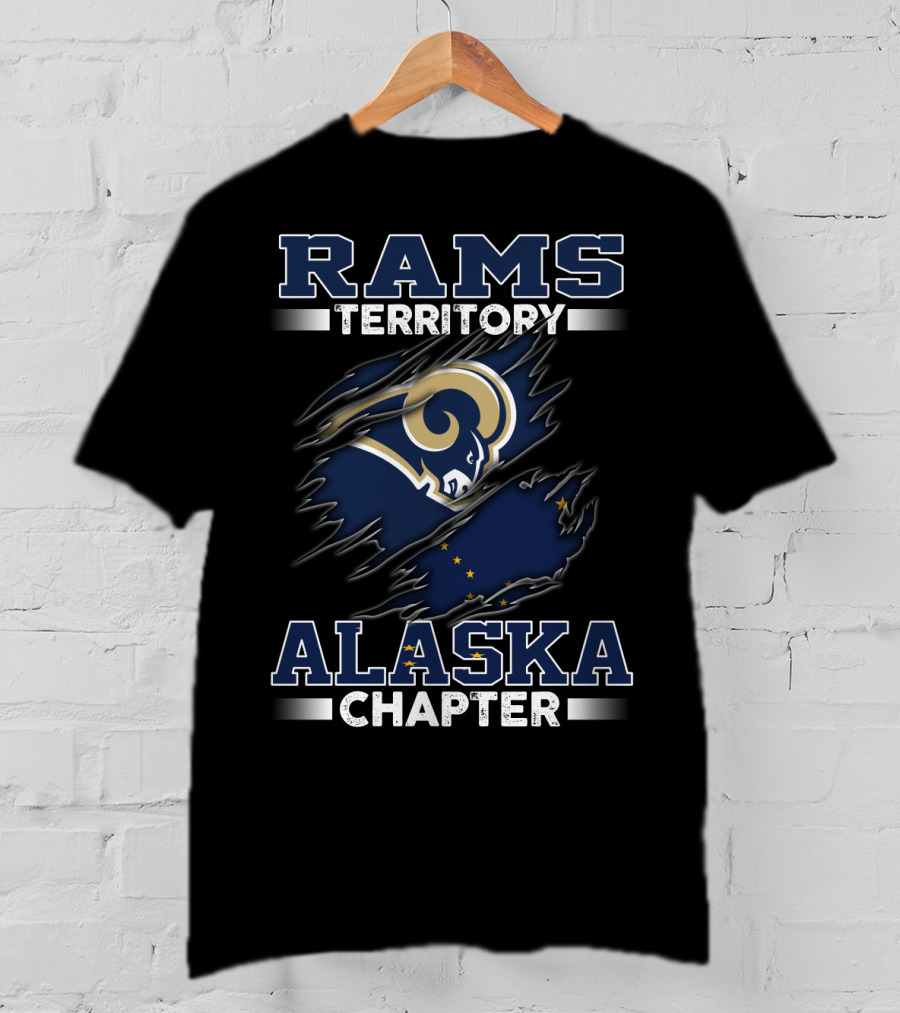 Rams Territory Alaska Chapter Nfl Team Logo With State Flag Elements T-Shirt