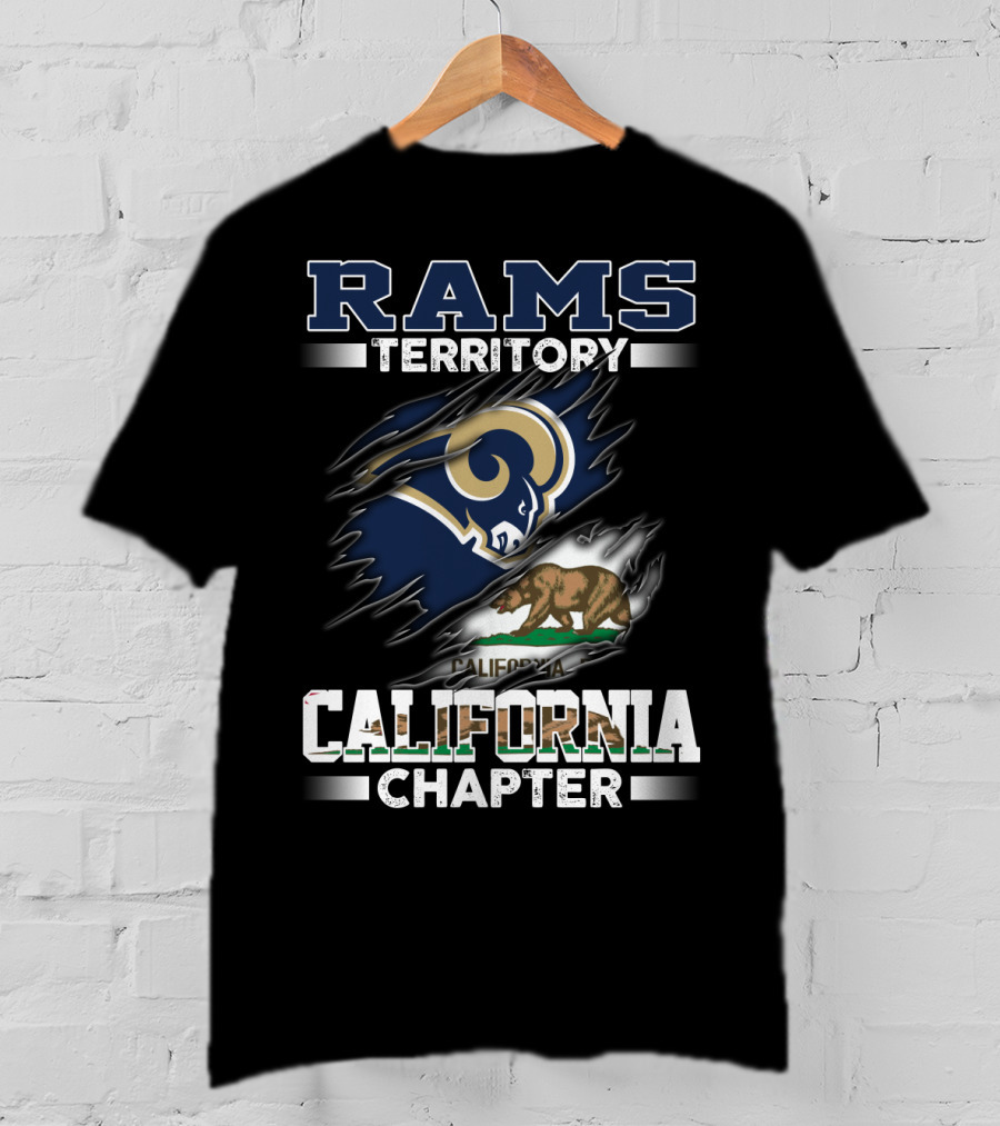 Rams Territory California Chapter Bear Flag Graphic Swirl T-Shirt