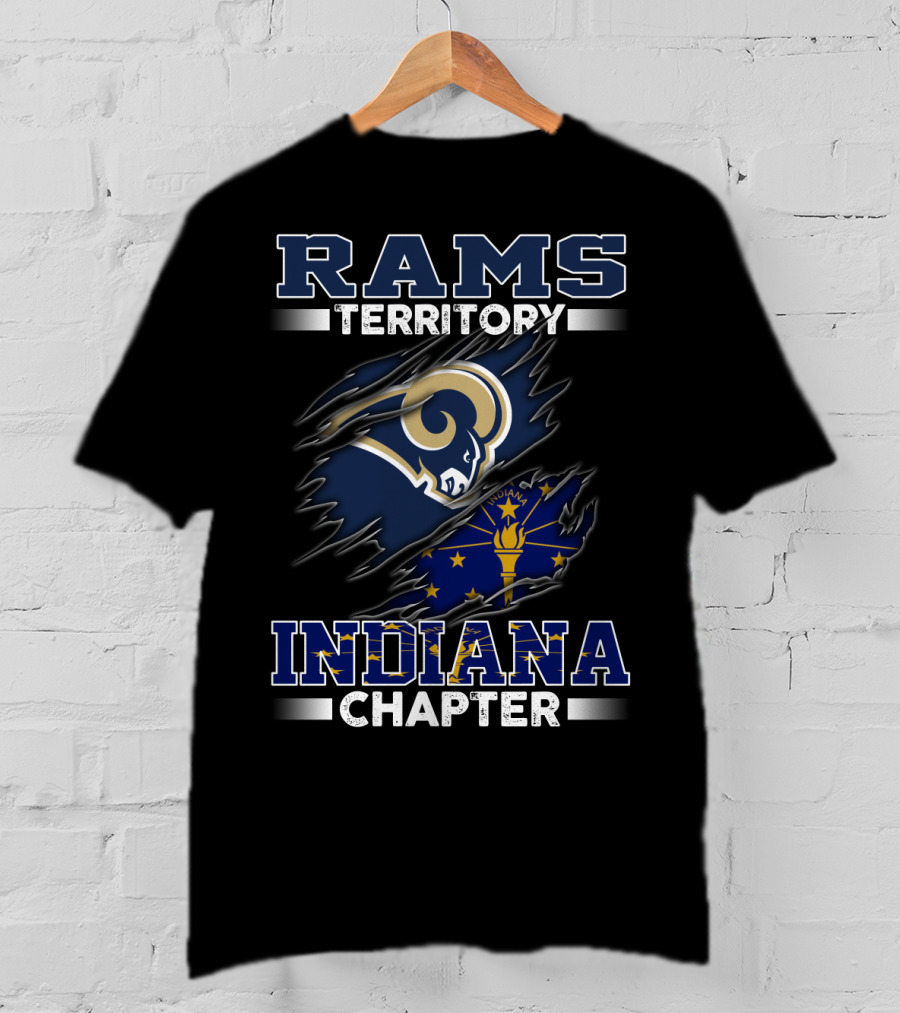 Rams Territory Indiana Chapter Featuring Indiana State Flag And Rams T-Shirt