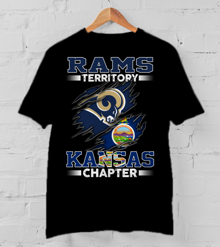 Rams Territory Kansas Chapter Nfl Team Logo With Kansas State Seal T-Shirt