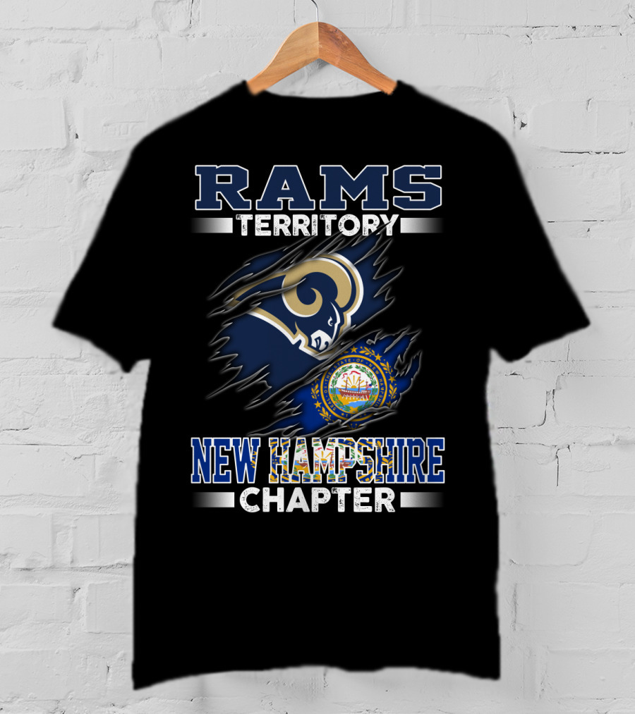 Rams Territory New Hampshire Chapter Logo With State Seal And Rams T-Shirt