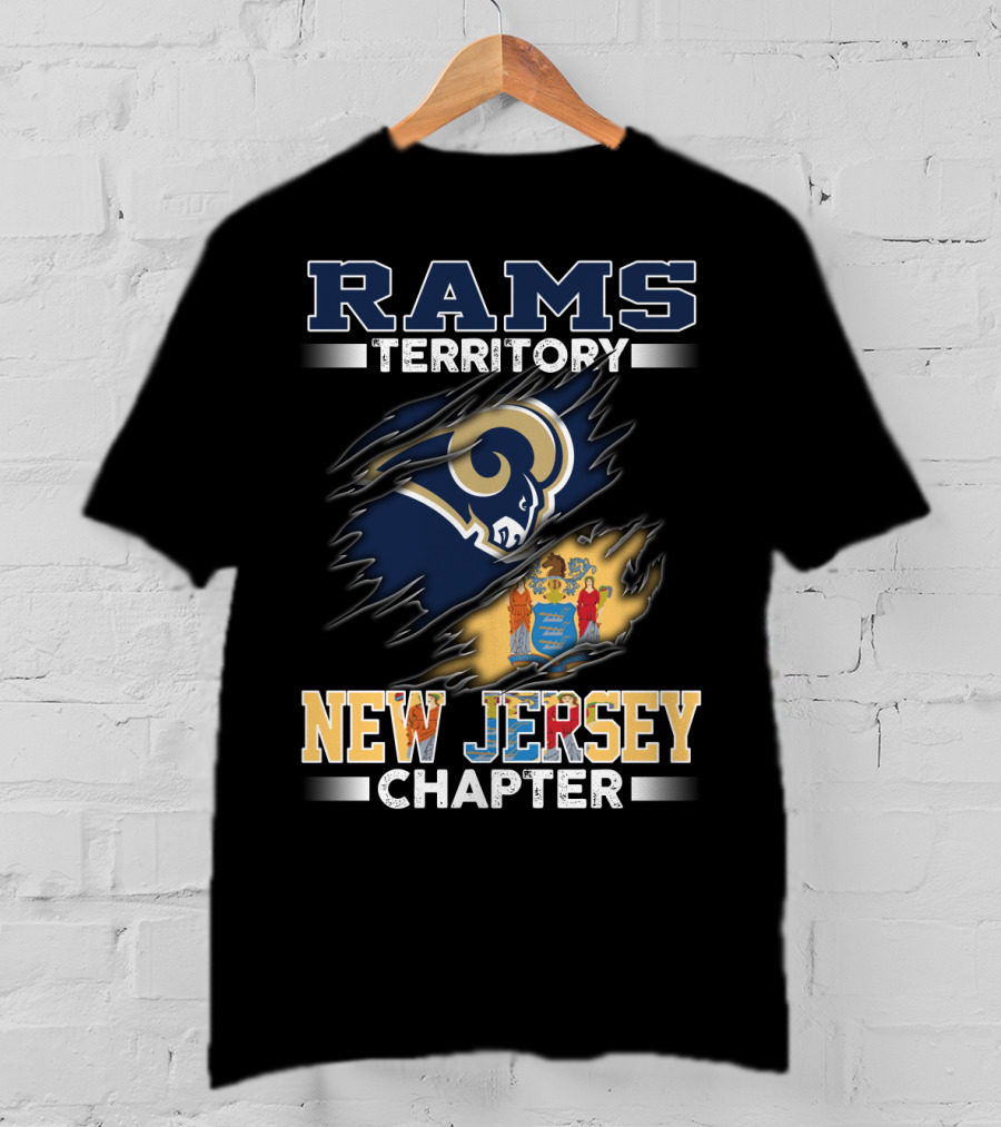 Rams Territory New Jersey Chapter Logo With State Flag T-Shirt