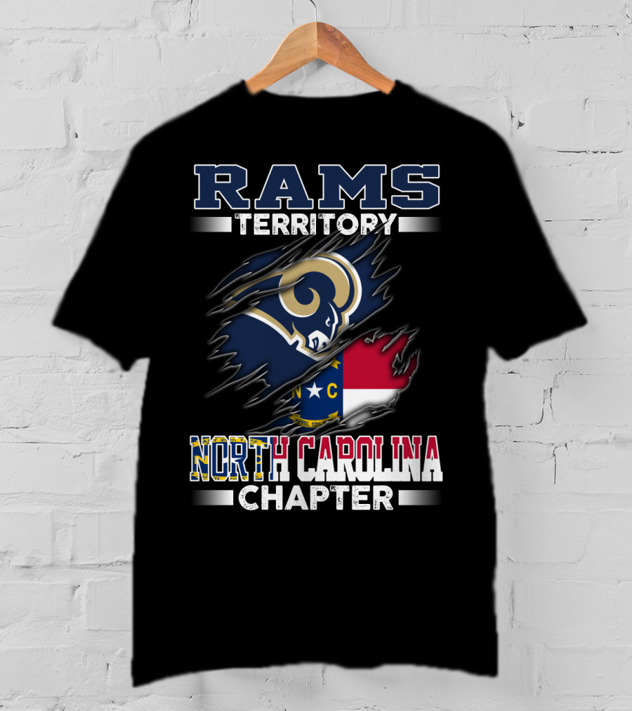 Rams Territory North Carolina Chapter Nc Flag Vintage Football Fan T-Shirt