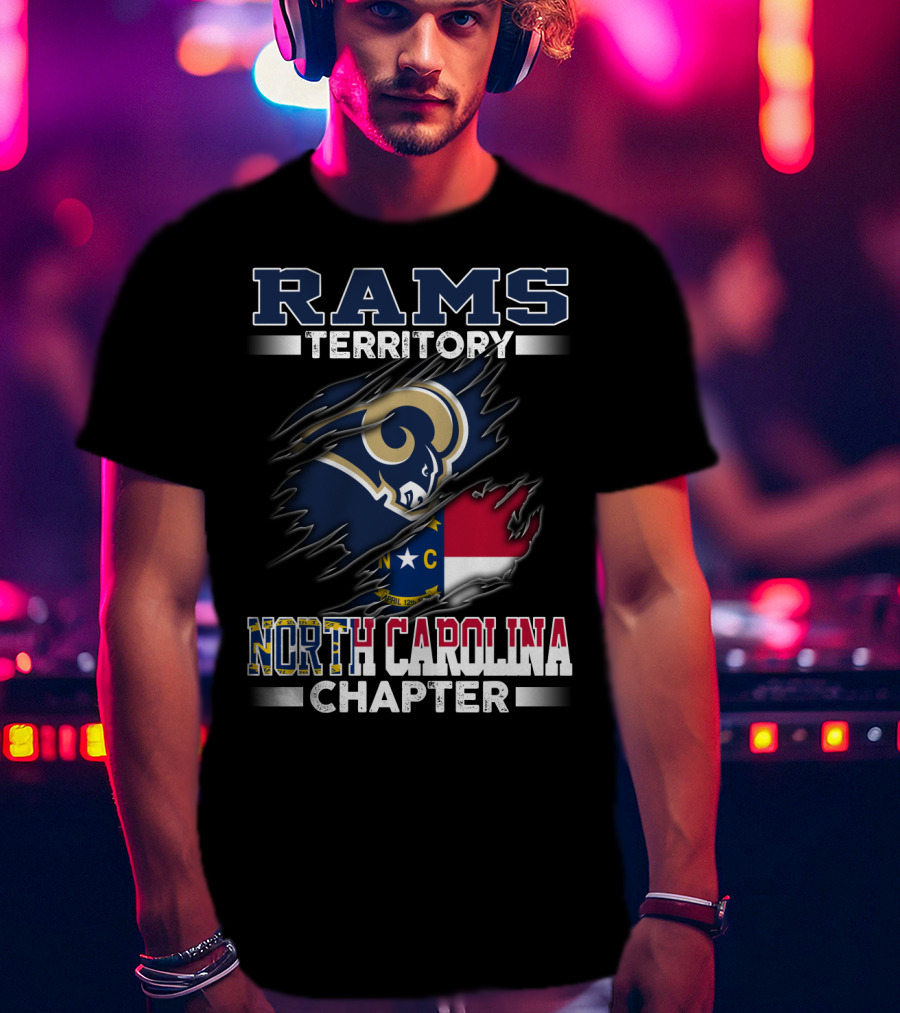 Rams Territory North Carolina Chapter Nc Flag Vintage Football Fan T-Shirt