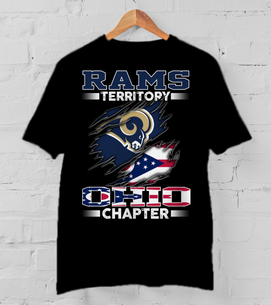 Rams Territory Ohio Chapter Blue And Ohio Flag Theme T-Shirt