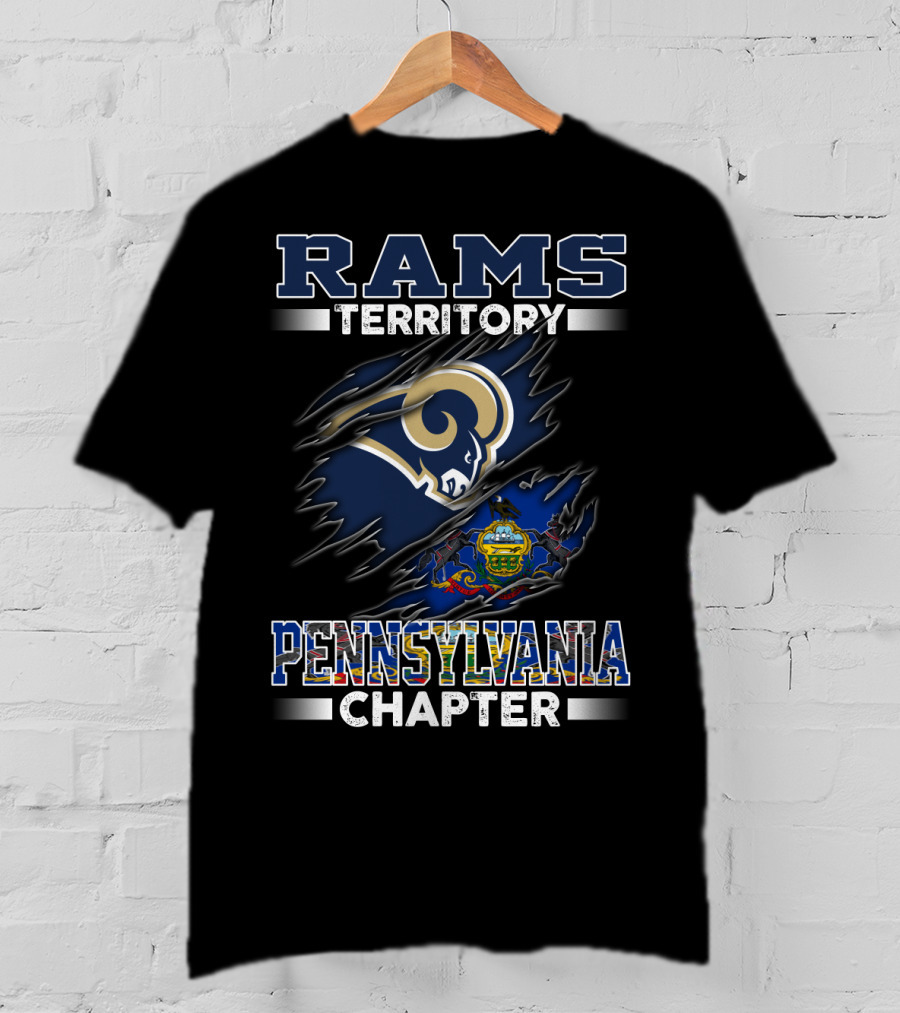 Rams Territory Pennsylvania Chapter With State Flag And Team T-Shirt