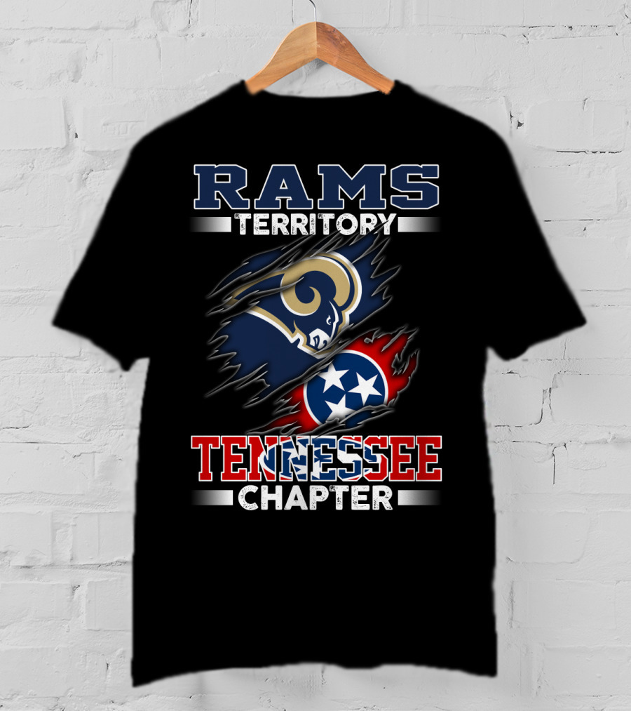 Rams Territory Tennessee Chapter Three Stars Logo Rip T-Shirt