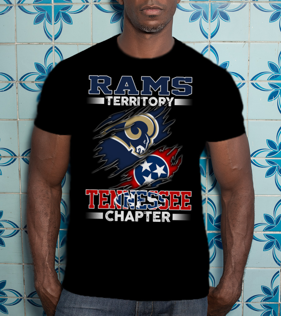 Rams Territory Tennessee Chapter Three Stars Logo Rip T-Shirt