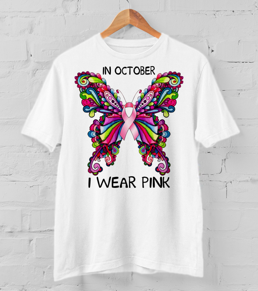 In October I Wear Pink Butterfly T-Shirt