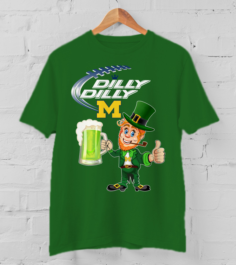 Dilly Dilly M Patrick Football Leprechaun With Green Beer T-Shirt
