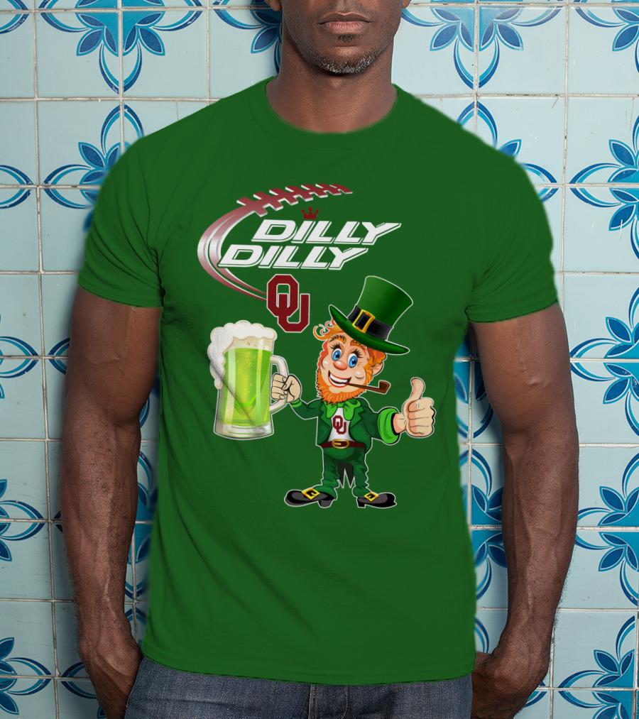 Dilly Dilly OU Football Green Beer Leprechaun T-Shirt