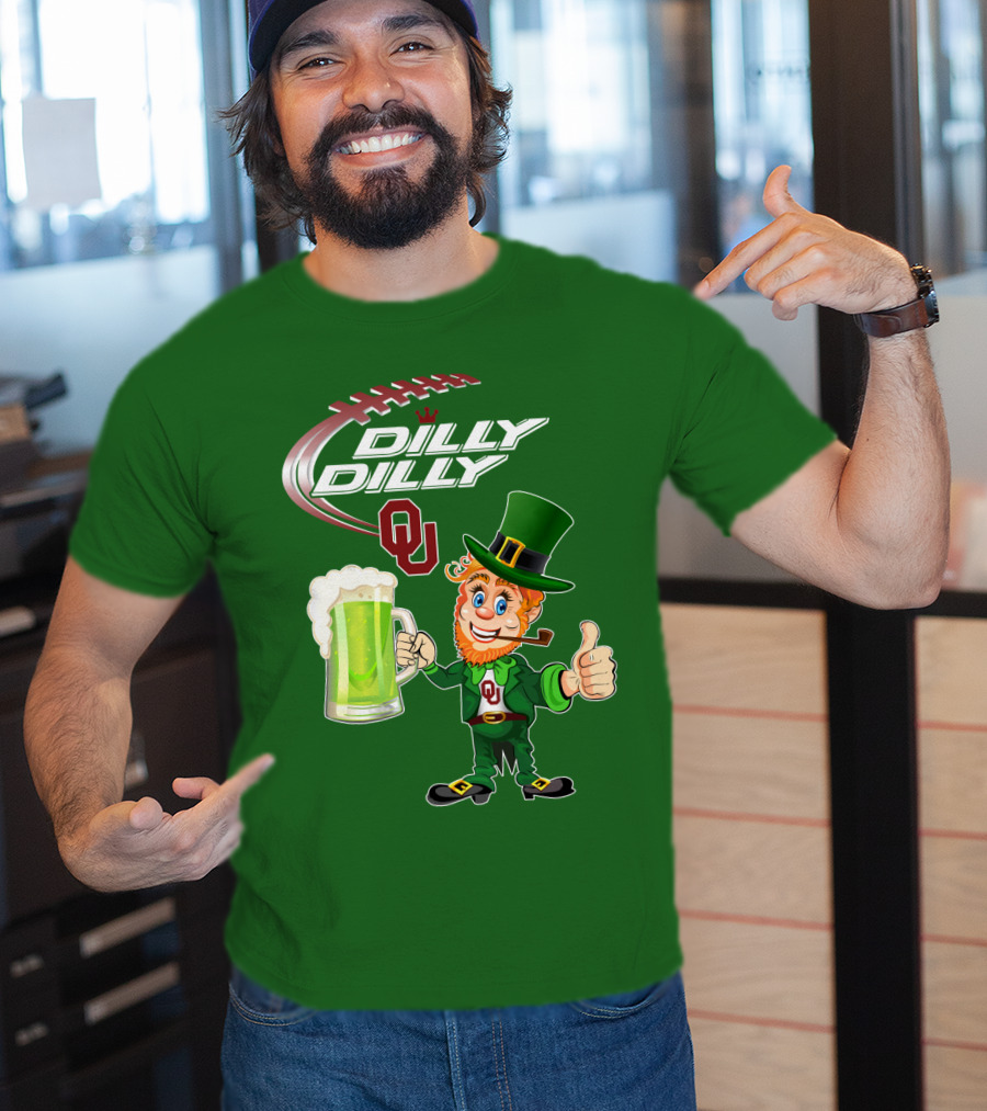 Dilly Dilly OU Football Green Beer Leprechaun T-Shirt
