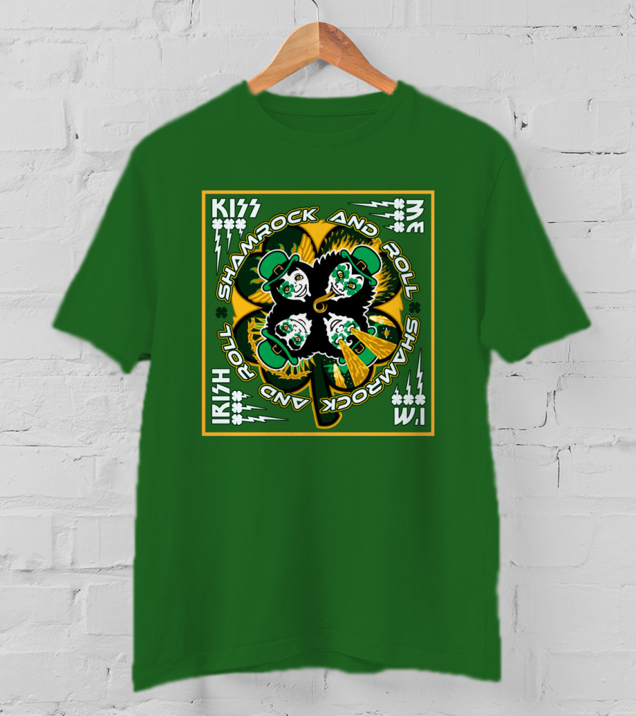 KISS Shamrock And Roll Irish T-Shirt