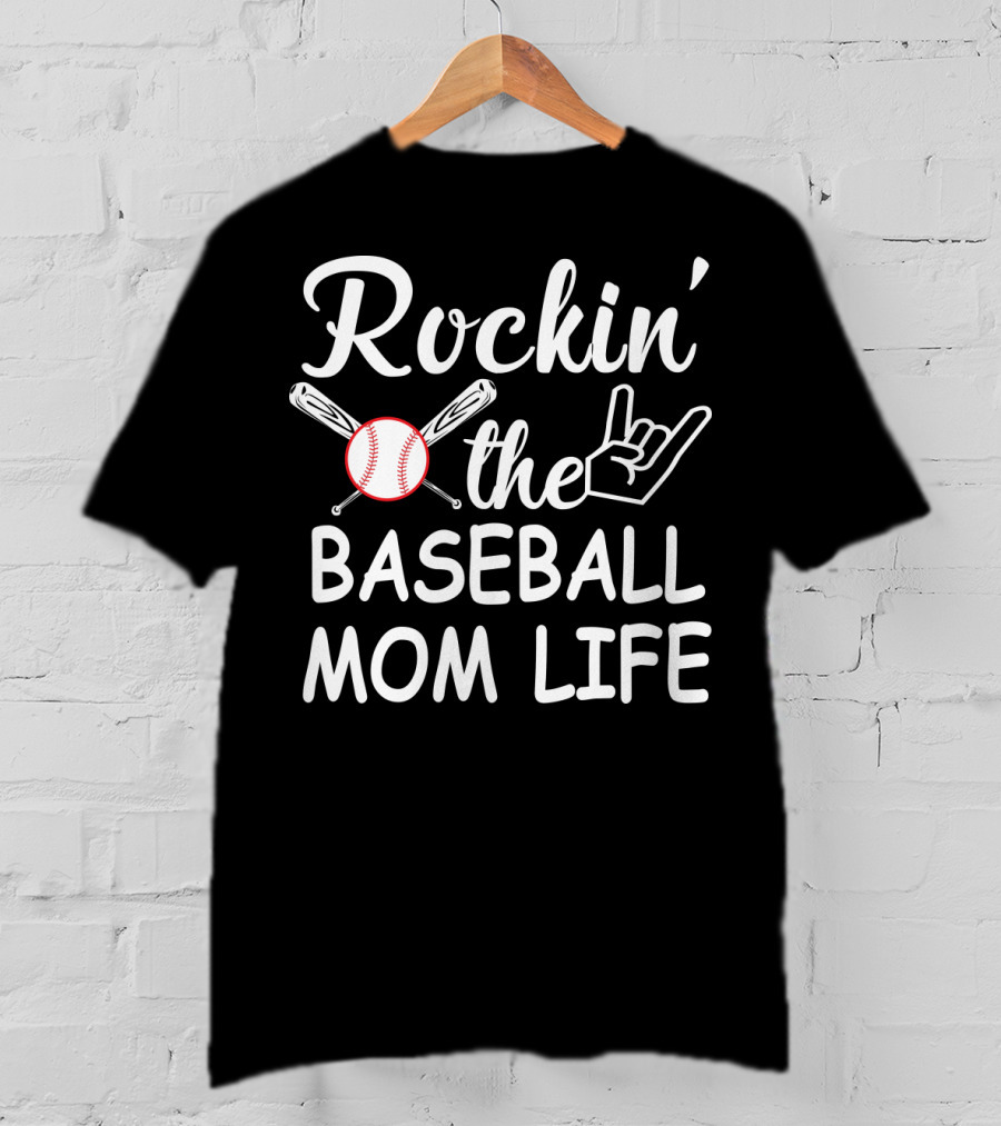 Rockin' The Baseball Mom Life With Bats And Ball T-Shirt