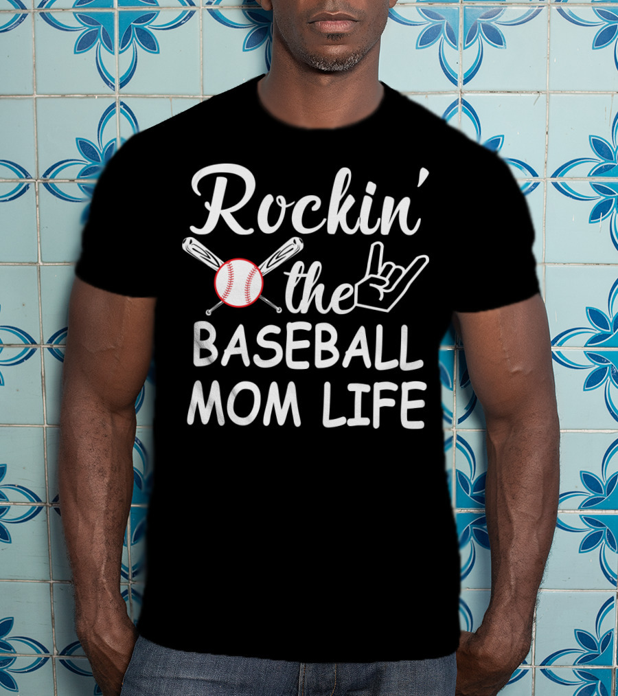 Rockin' The Baseball Mom Life With Bats And Ball T-Shirt