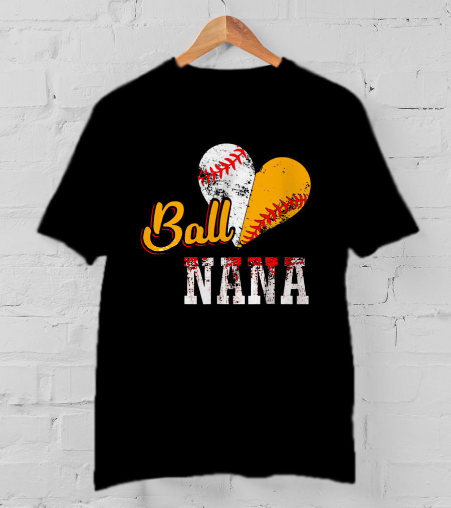 Ball Nana Baseball Heart T-Shirt