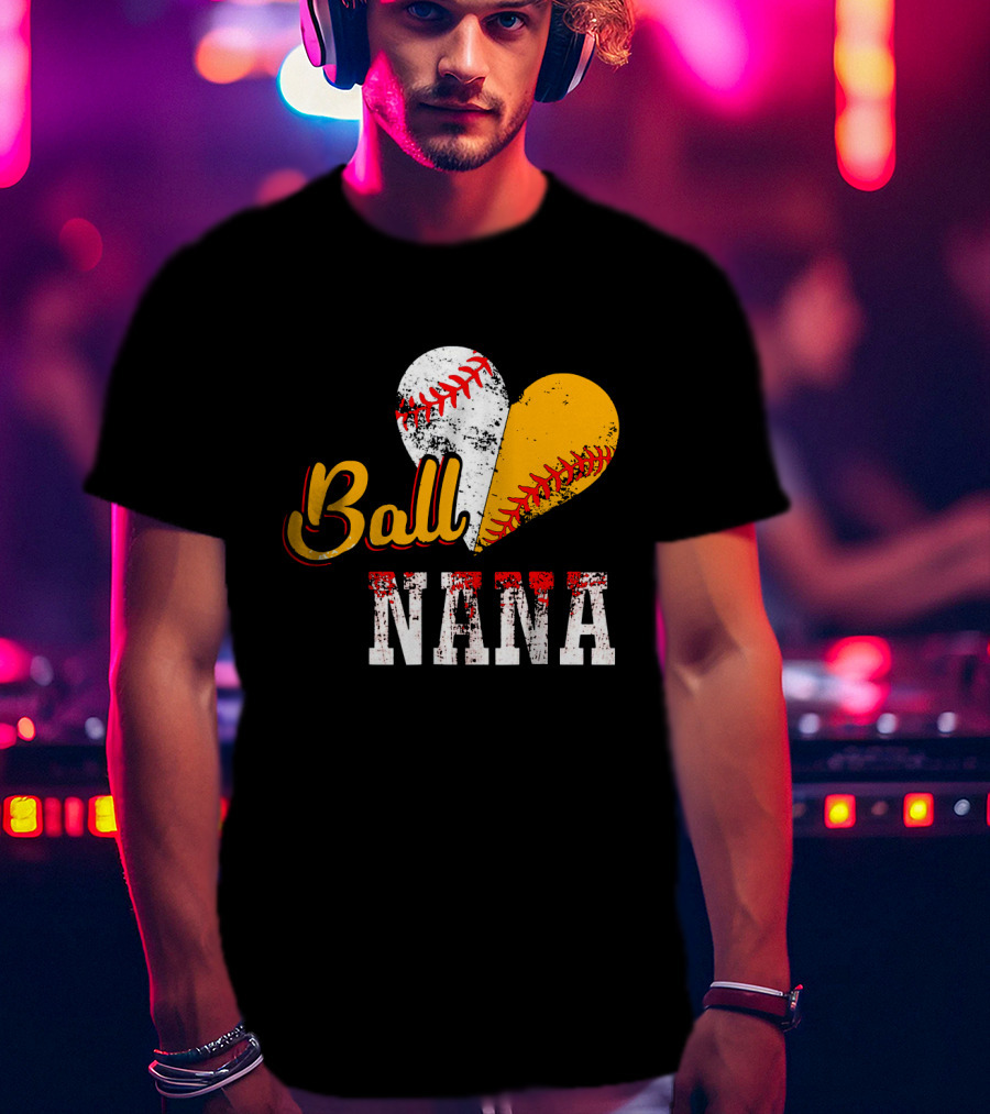 Ball Nana Baseball Heart T-Shirt