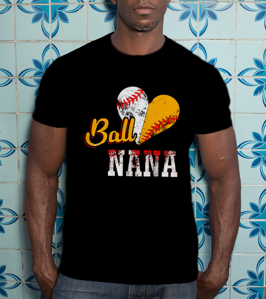 Ball Nana Baseball Heart T-Shirt