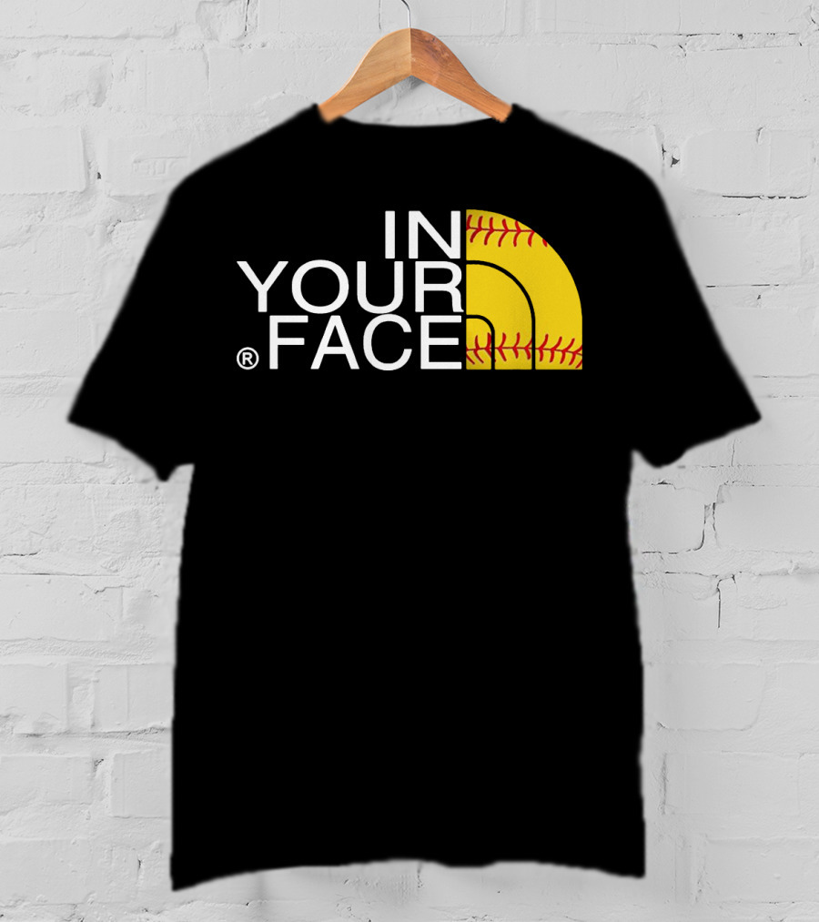 IN YOUR FACE Baseball Stitch T-Shirt
