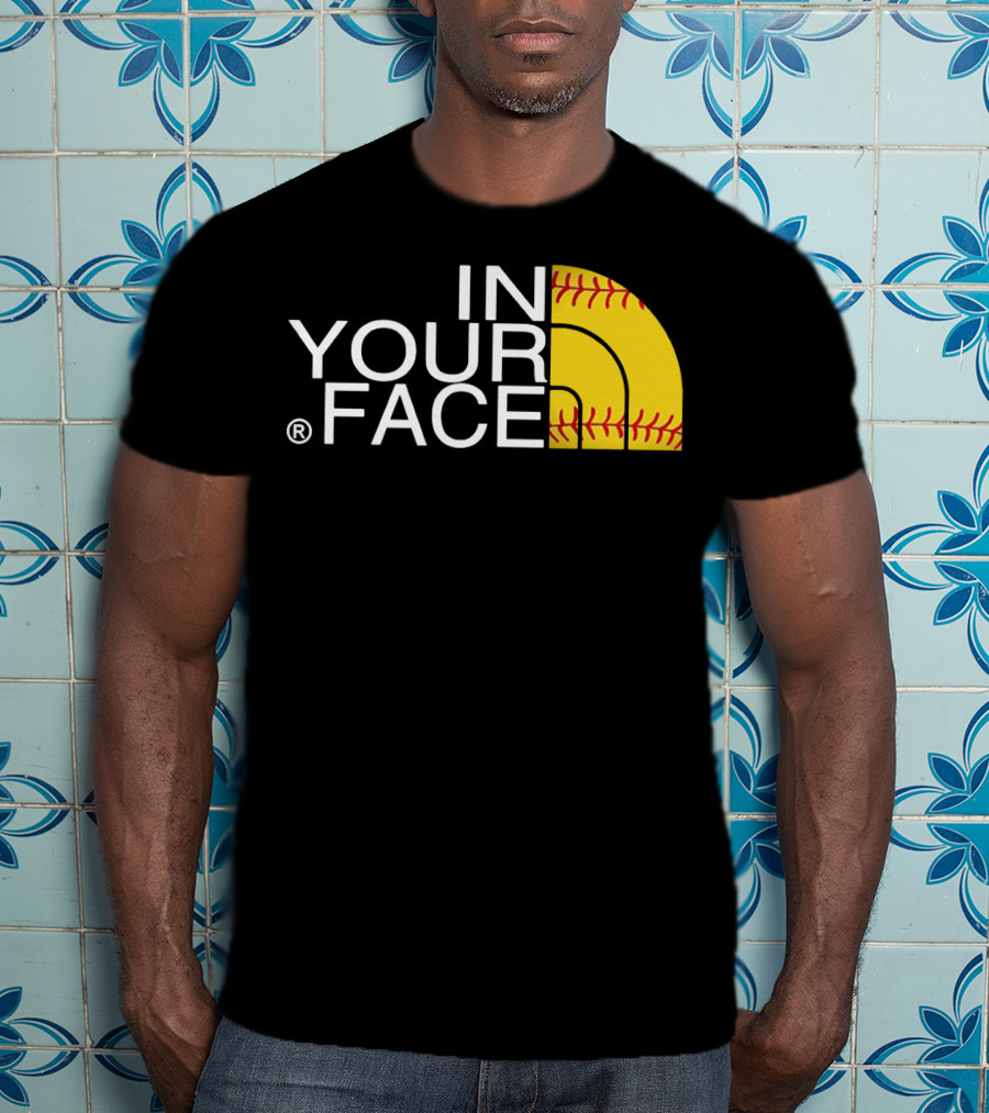 IN YOUR FACE Baseball Stitch T-Shirt