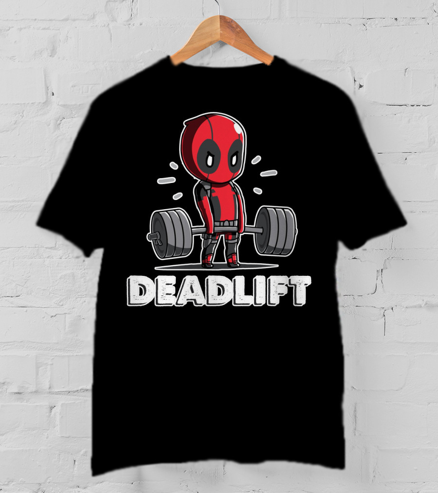 Deadlift Parody Superhero Character With Barbell T-Shirt