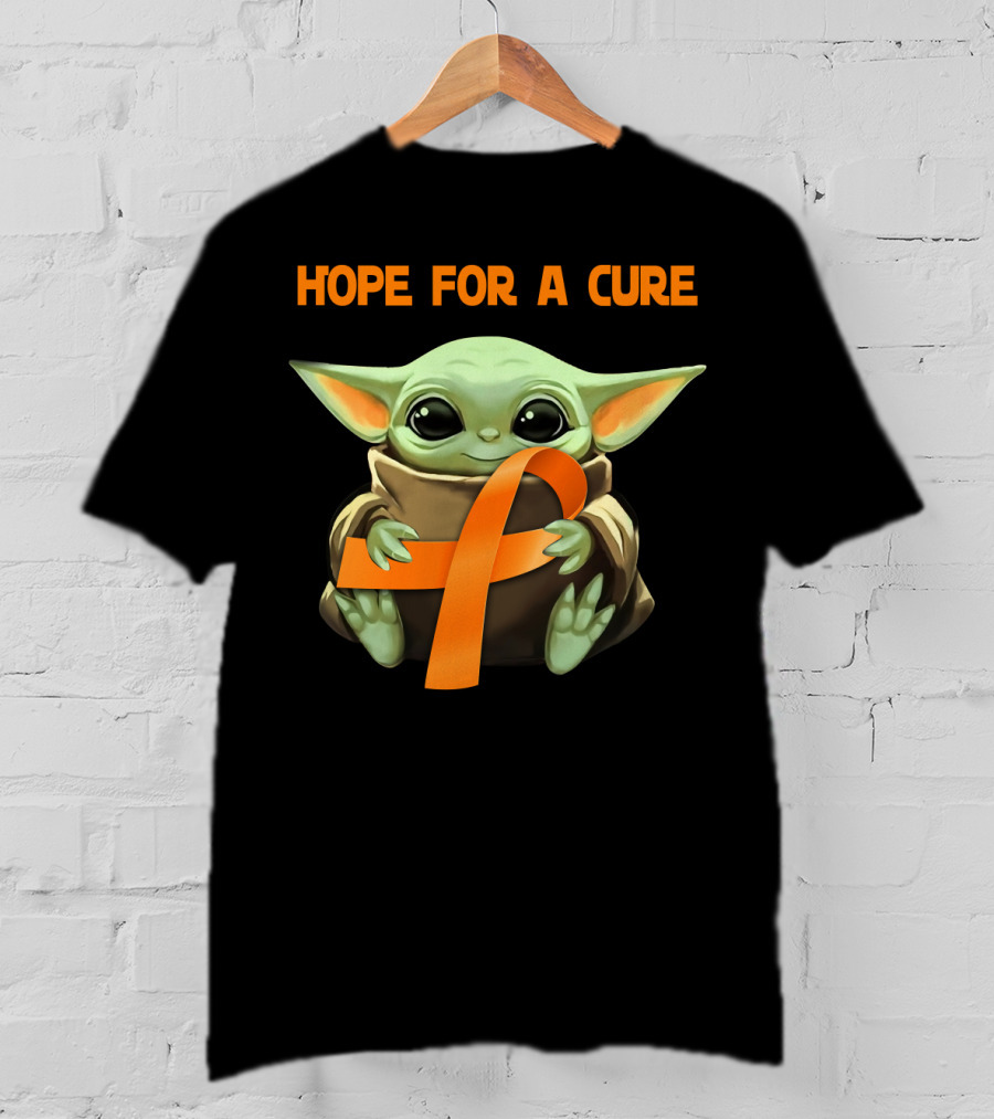 Hope For A Cure Baby Yoda Orange Awareness T-Shirt