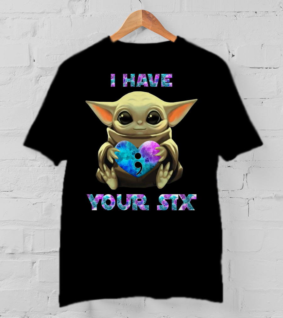 I Have Your Six Semicolon Heart Baby Yoda T-Shirt