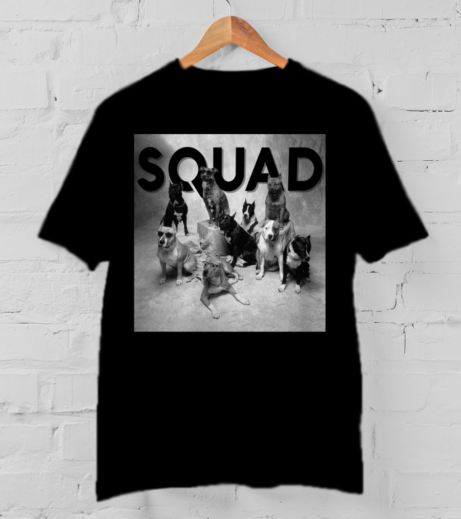 SQUAD Dog Group Black And White Photography T-Shirt